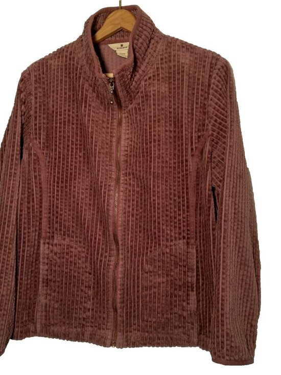 Woolrich Jackets & Blazers - Woolrich Jacket Women Large Wide Wale Corduroy Shacket Purple Gorpcore Zip Up